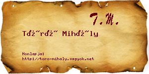 Törő Mihály névjegykártya